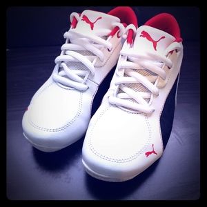 Puma Drift Cat 5 White Black Red Sneakers